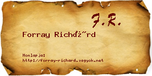 Forray Richárd névjegykártya